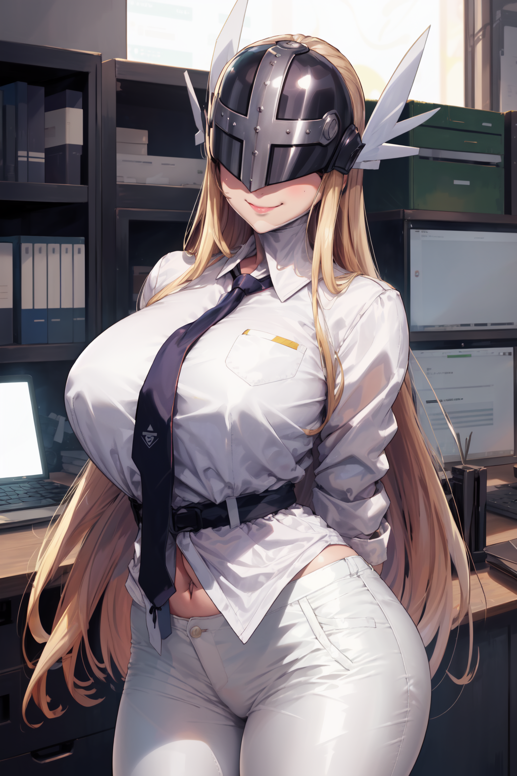 00270-4141661515-masterpiece,best quality,1girl,Angewomon,Digimon,winged helmet,helmet over eyes,helmet on,covered eyes,(business suit,white pant.png